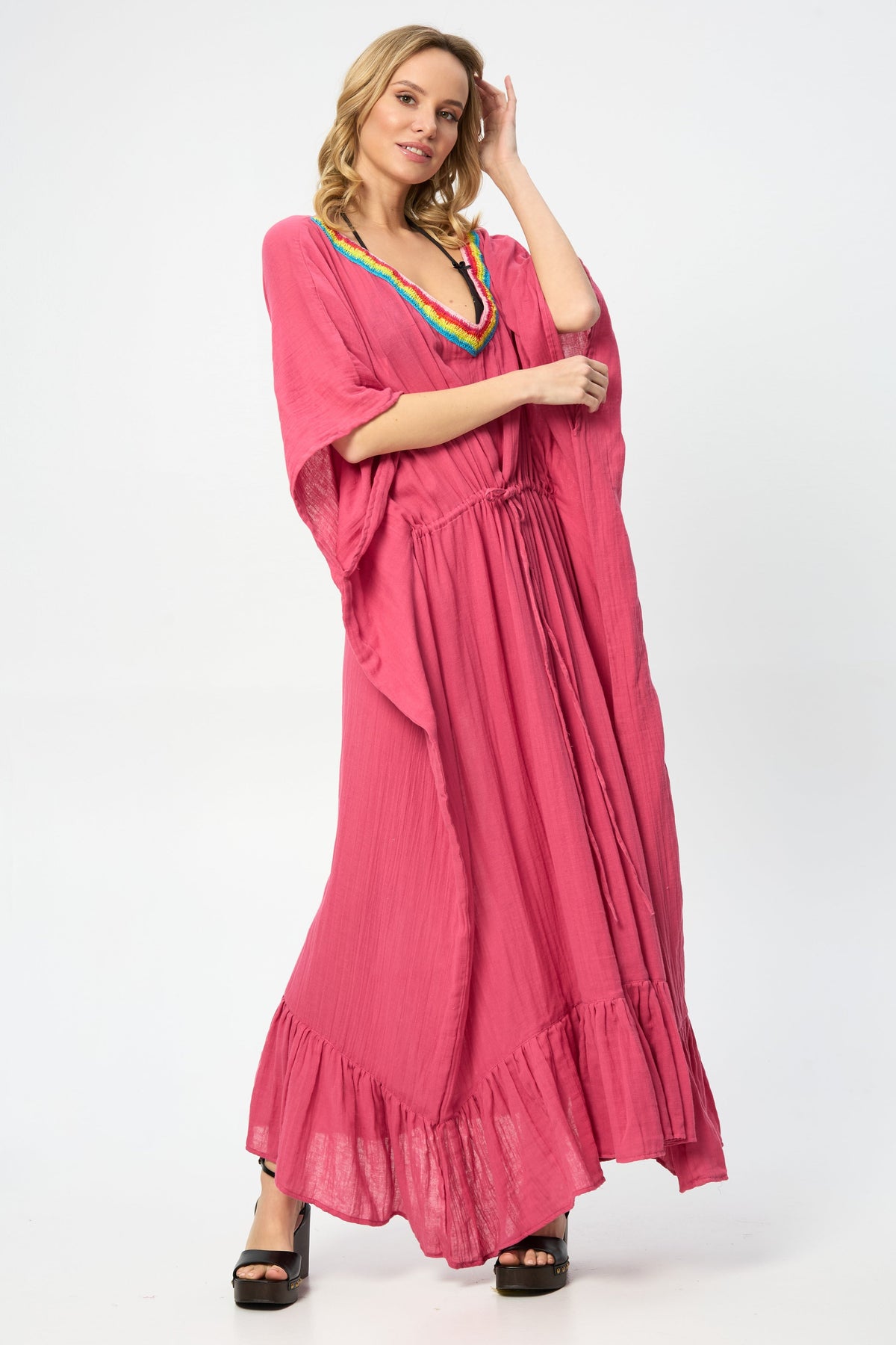 Crochet Rainbow Kaftan Maxi
