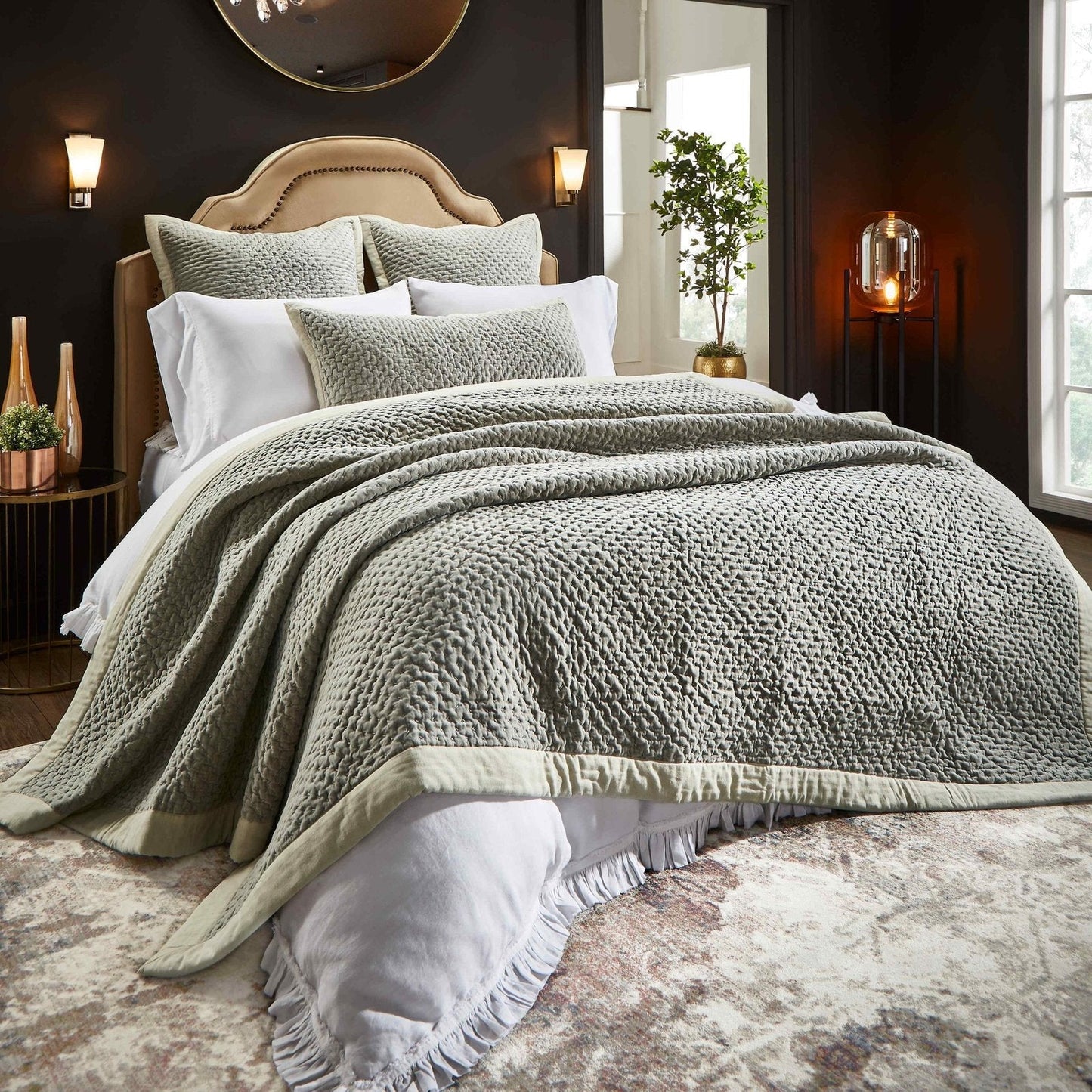 Maui Cross Stitch Velvet Quilt - Clearance
