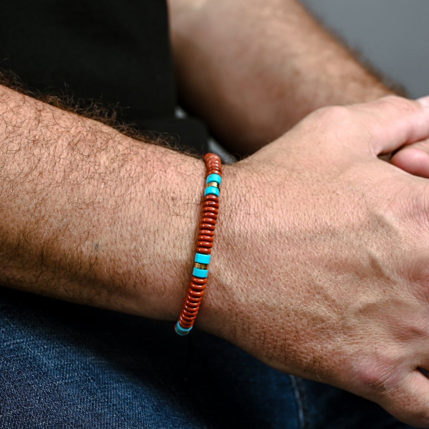 Nomadic Turquoise & Red Jasper Rope Beaded Bracelet - Osadia Concept Store