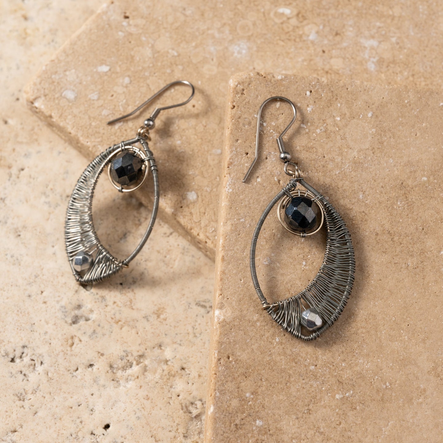 Ojo Silver Wire Wrapped Earrings