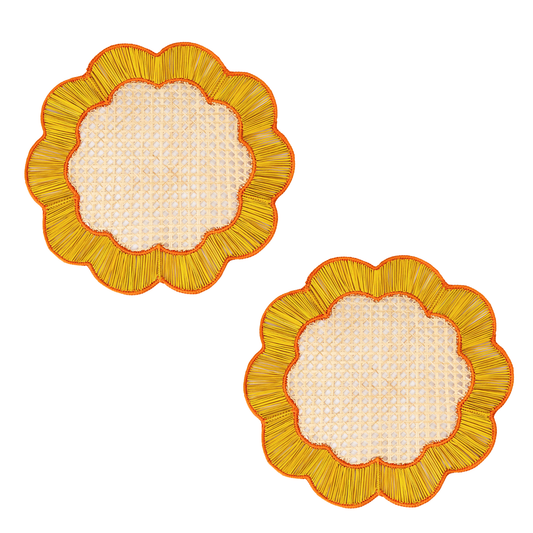 S/2 Breezy Placemat Yellow/Orange