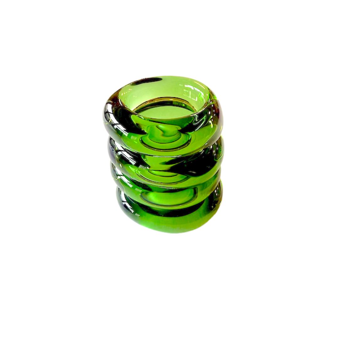 Green Glass Napkin Rings | Set of 4 | Goldie Home