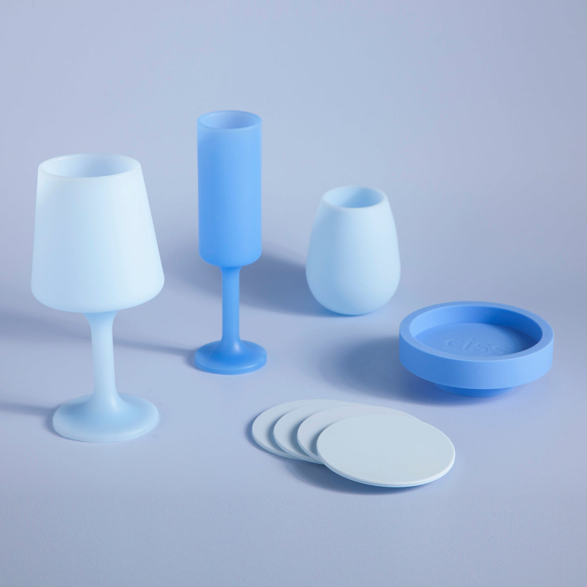 sky + kingfisher | swepp | silicone unbreakable wine glasses