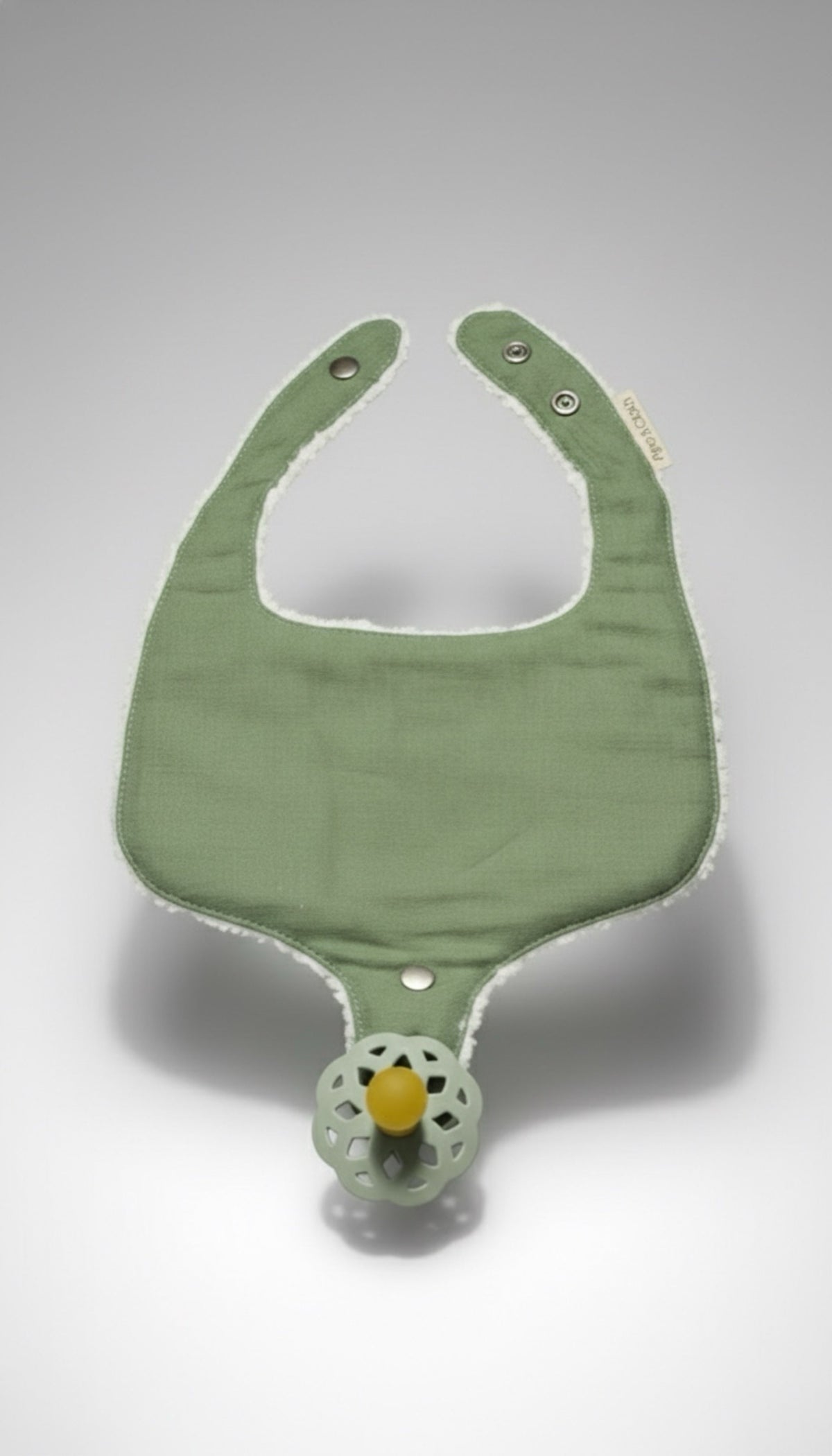 Soothe & Snap Pacifier Bib- Olive Grove