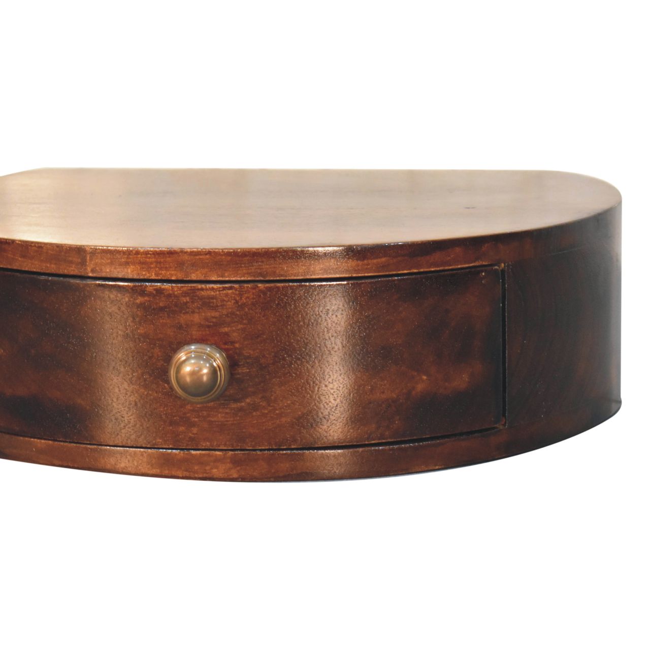 Solid Wood California Walnut Wall-Mounted Rounded Bedside Table