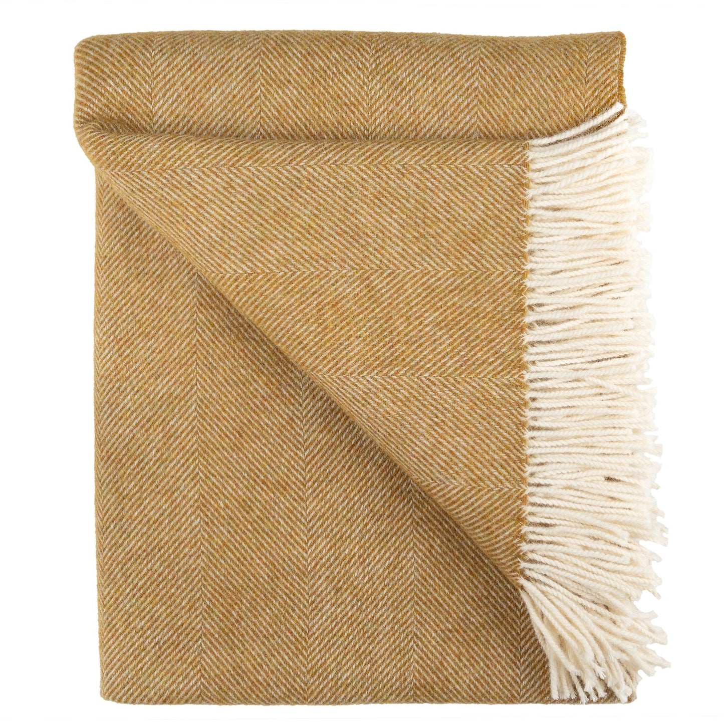 Southampton Home Shetland Lambswool Herringbone Throw – Gold | Woven in England - Osadia Concept Store