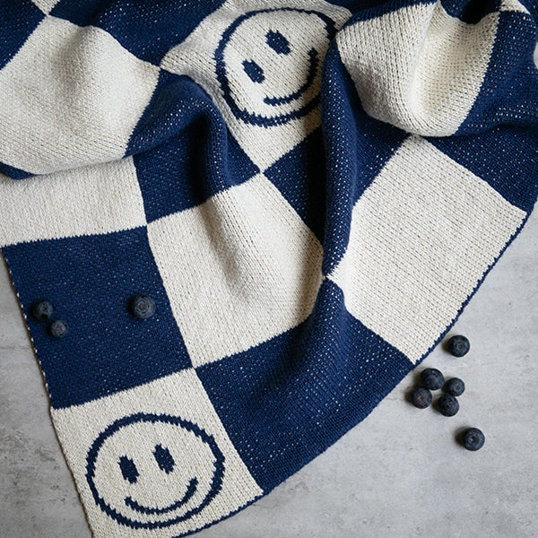 Happy Organic Cotton Knit Throw Blanket