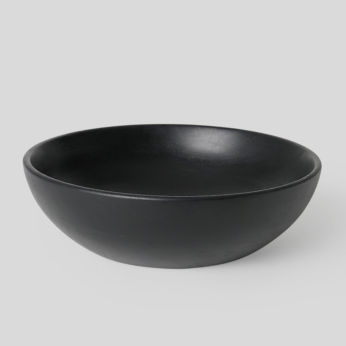 Mango Wood Salad Bowl 33.8 oz | Midnight Black Wooden Serving Bowl