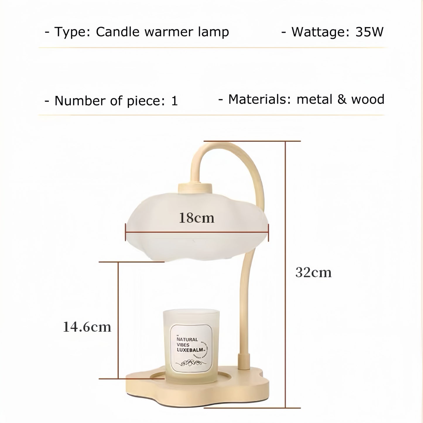 Cute Unique Cloud Candle Warmer Lamp With Timer For Large Candles