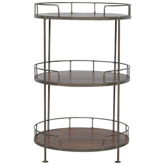 Industrial Round Butler Tray Table