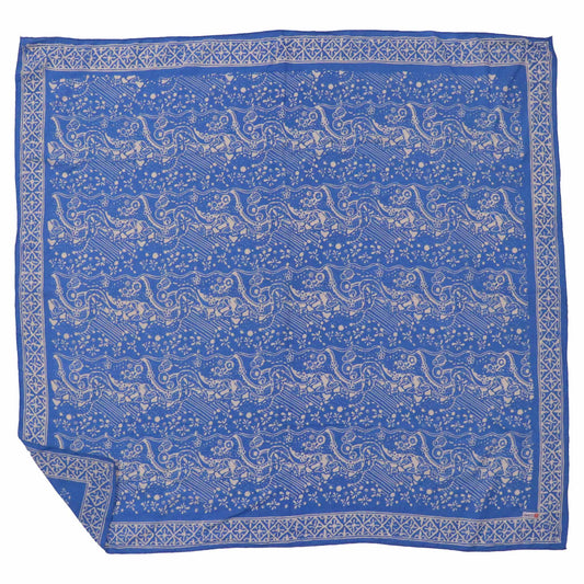 Large 39" Hand Dyed Batik Bandana - Tidal Flow