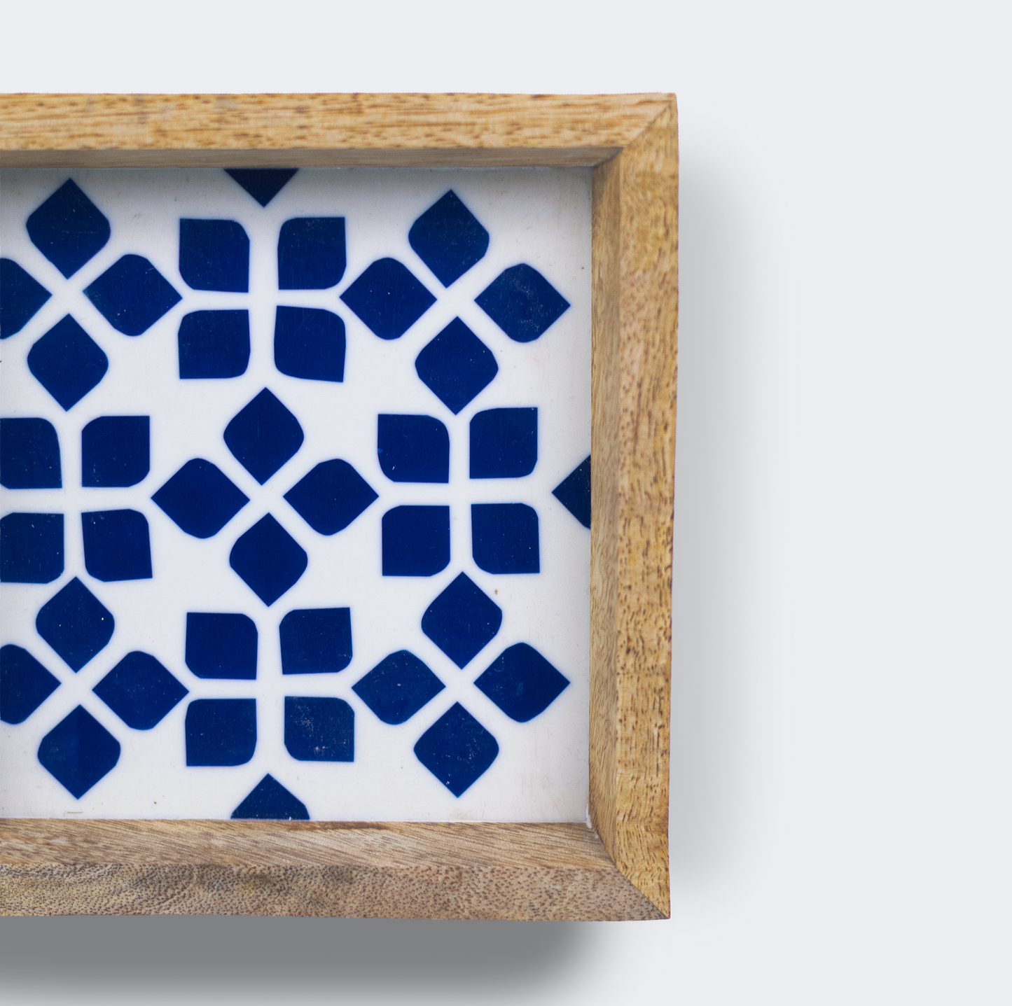 Lattice Blue Trinket Bowl & Tray Gift Box Set
