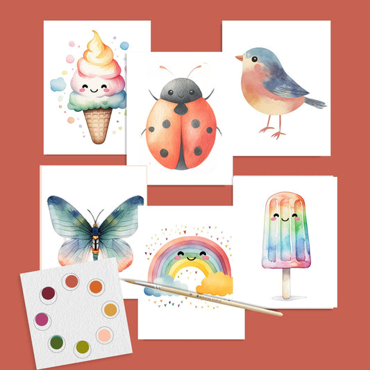 Summer Fun Watercolor Postcard Kit — Paint, Keep, or Send to Someone You Love