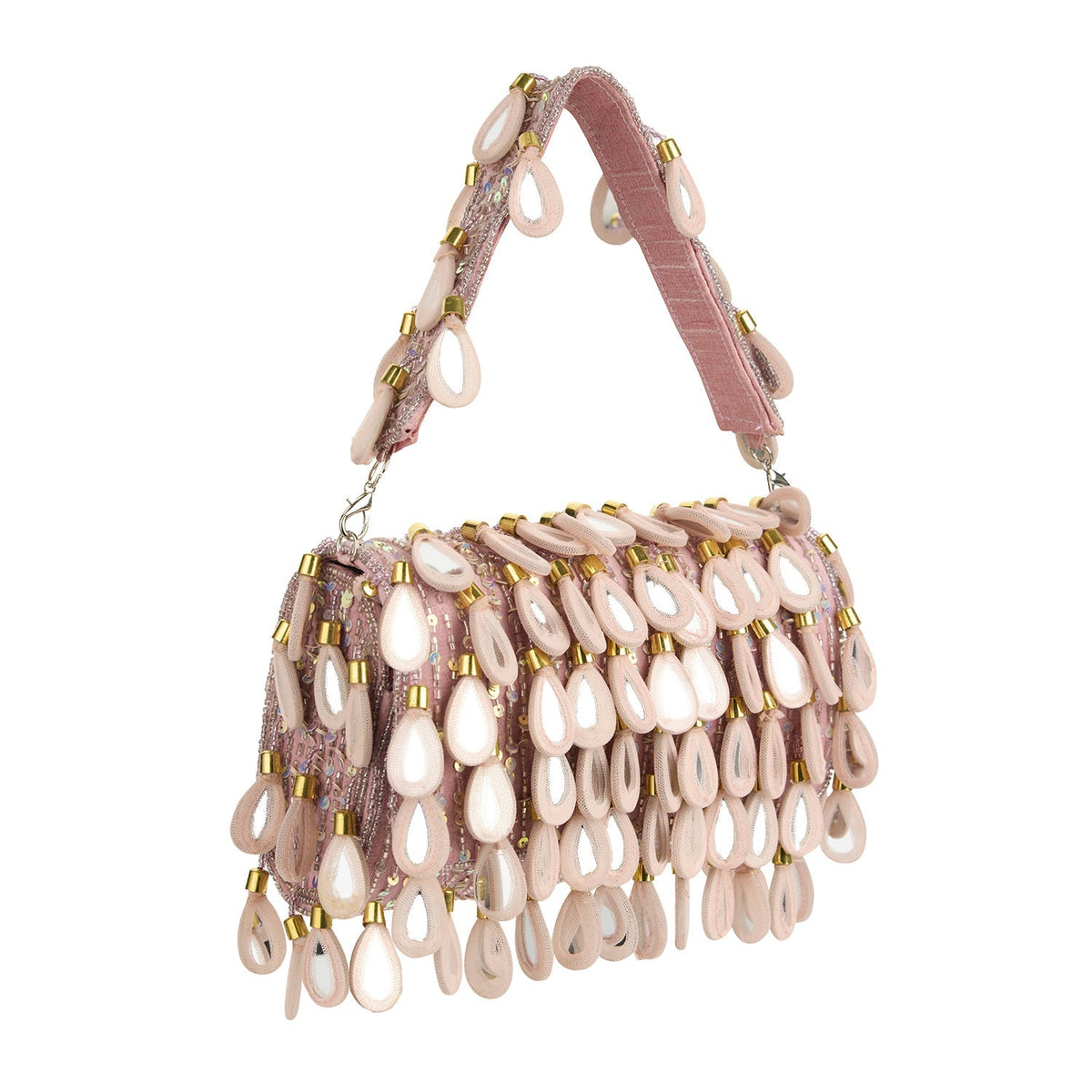 Taylor Pink Beaded Mirror Bag | Special Occasion Clutch