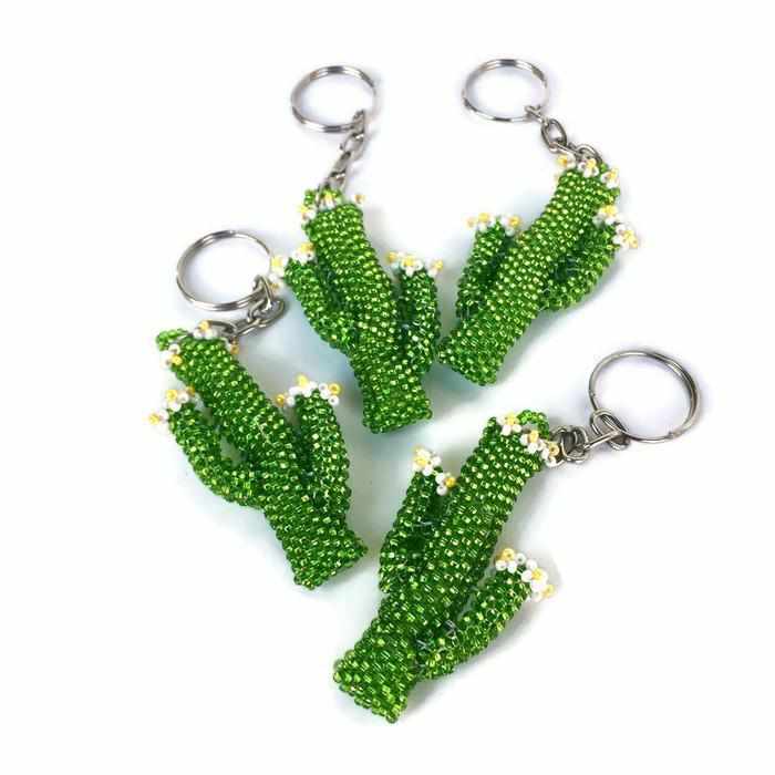 Cactus Seed Bead Key Chain - Guatemala
