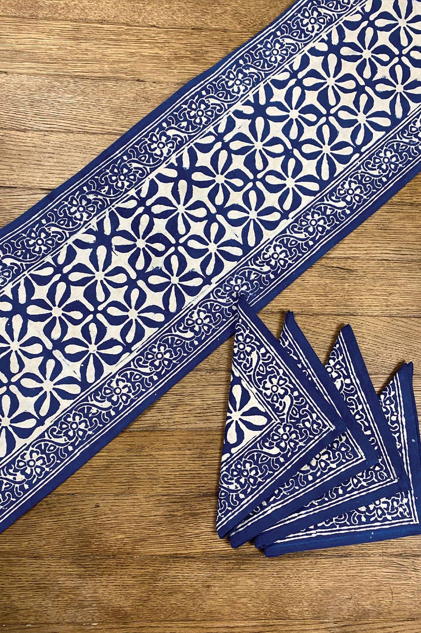 Sevya Handmade - Indigo Mosaic Table Runner