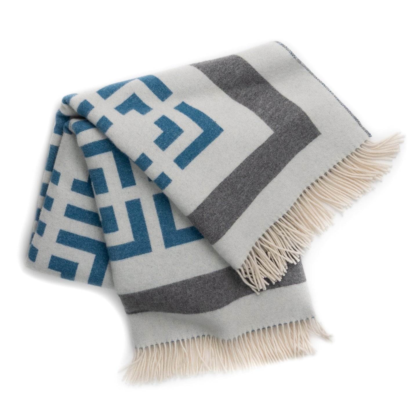Blue Key Reversible Throw – Extra-Fine Italian Merino Wool | 56" x 72"