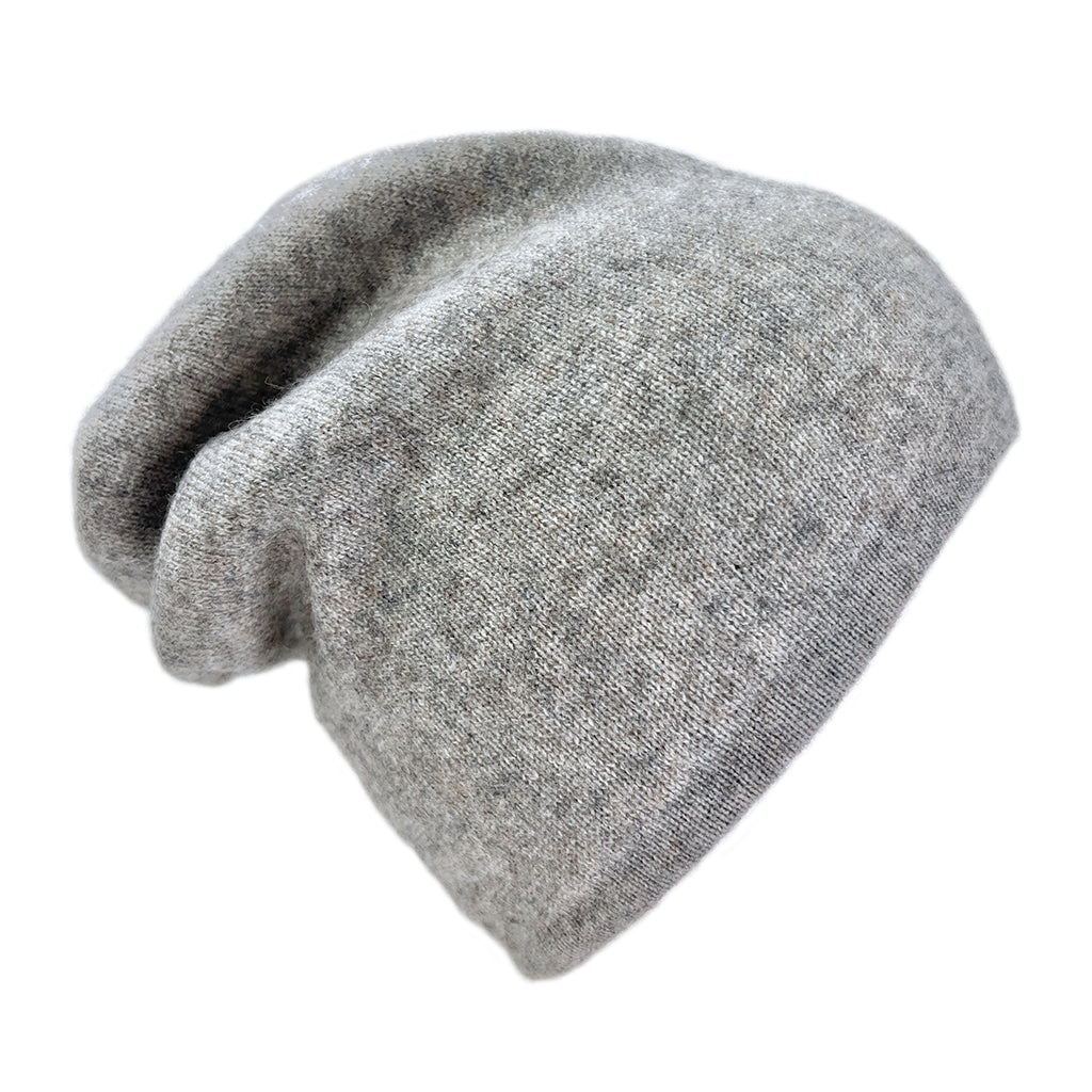 Classic Gray Reversible Cashmere Beanie