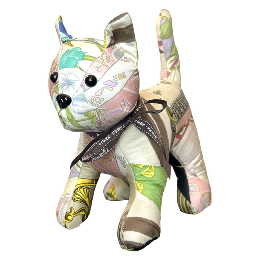 Vintage Silk Scarf Patchwork Kitten