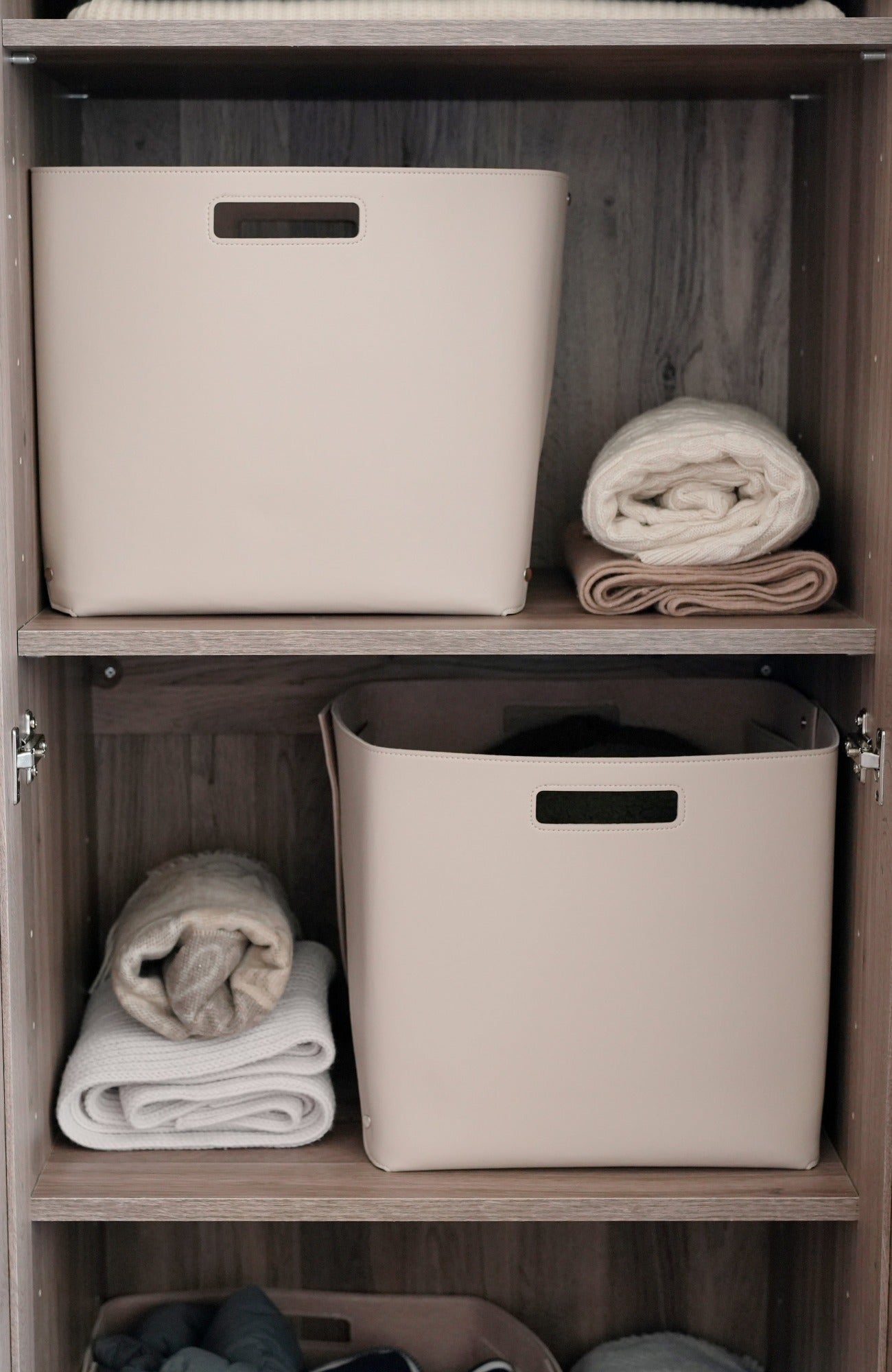 Set of Felt-lined Storage Basket for Cube Organizer