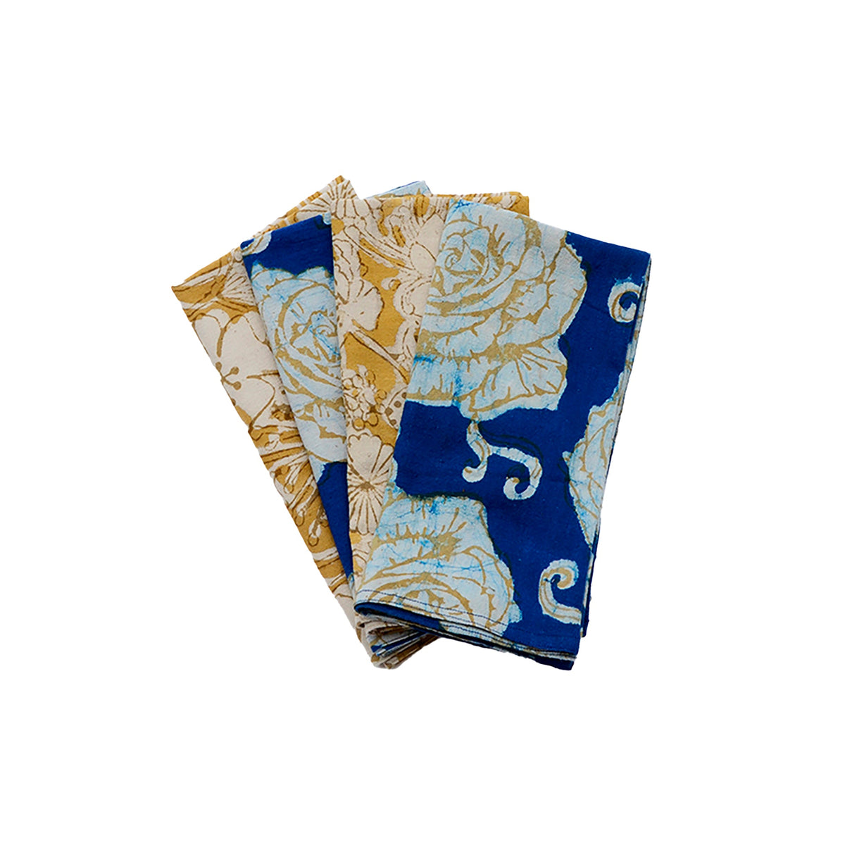Mix & Match Block Print Cotton Napkins (Set of 4) - Eve