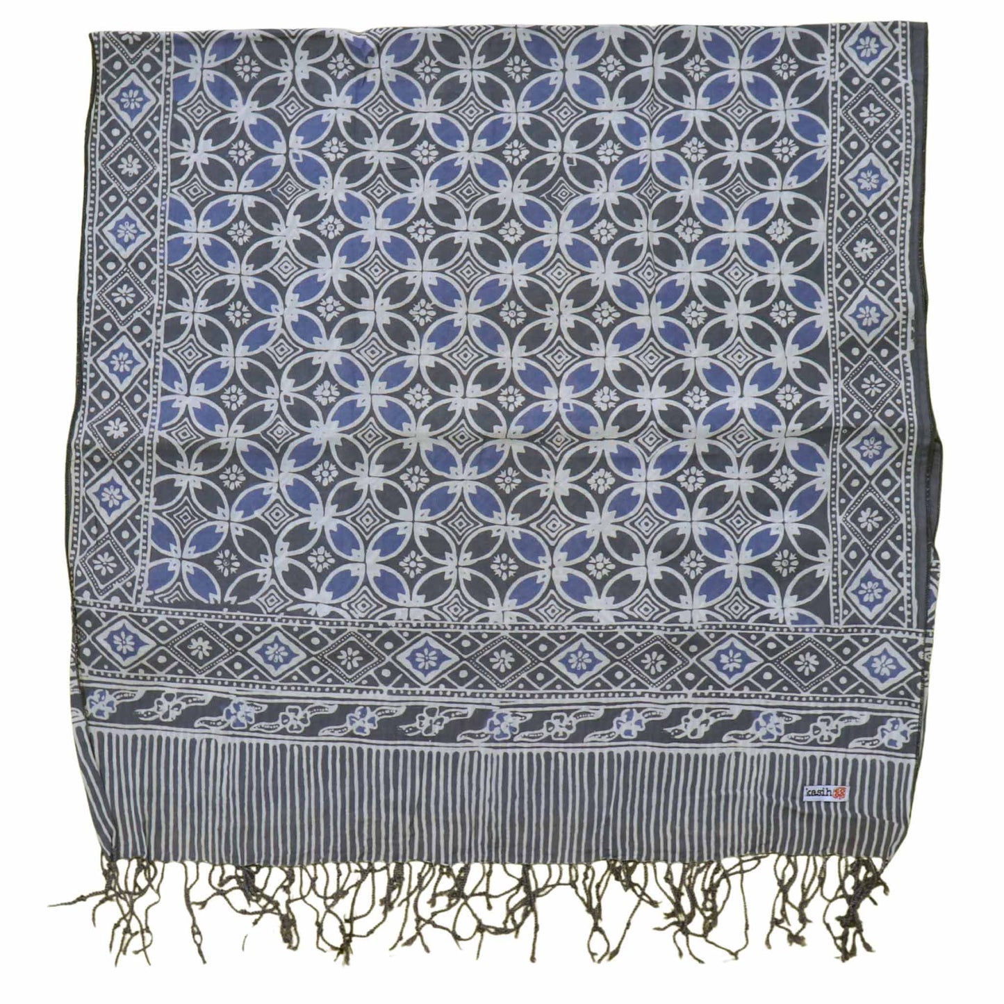 Handmade Batik Scarf - soft Cotton - Charcoal Grey
