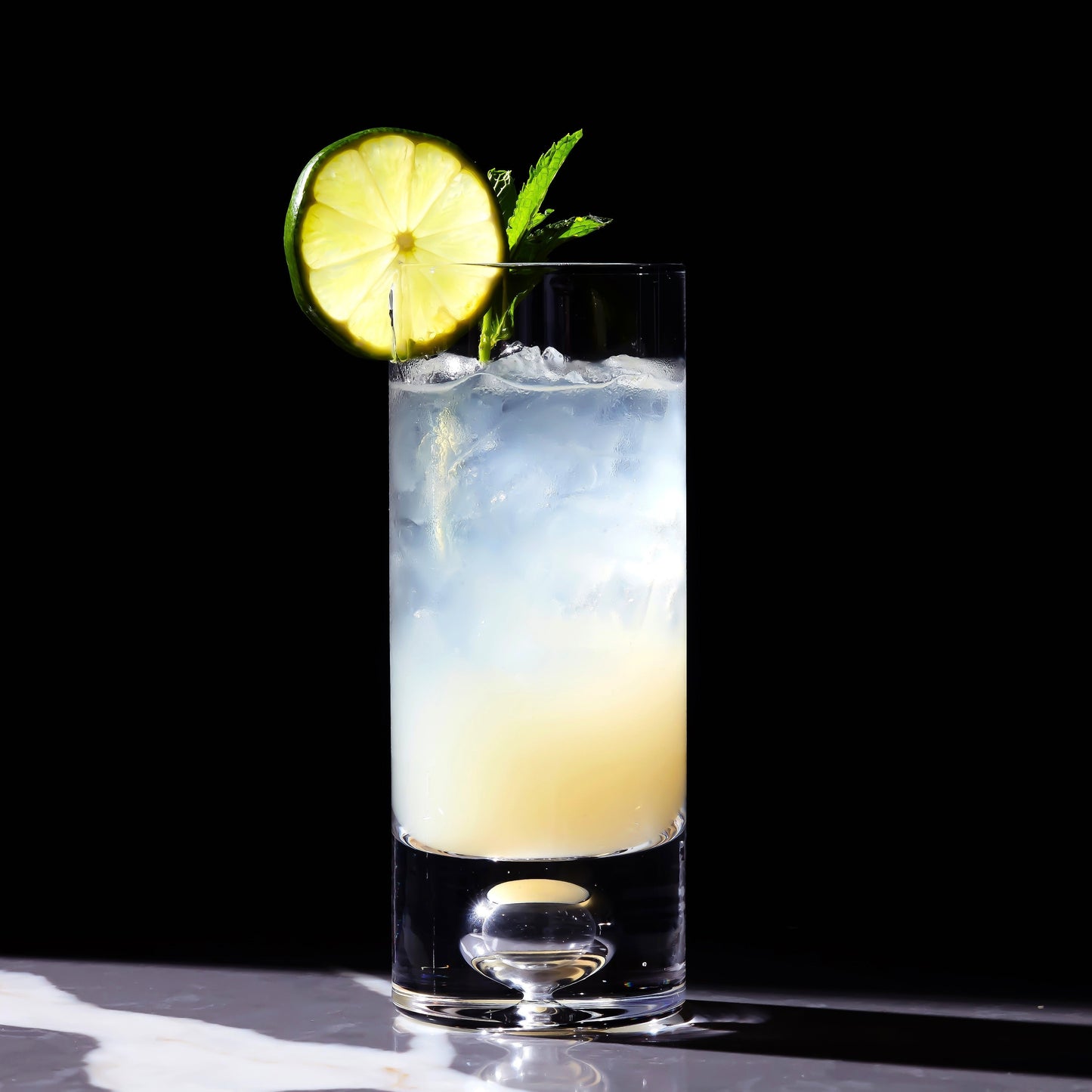 Crystal Bubble Base Collins Glass Highball Tumbler  - 12oz