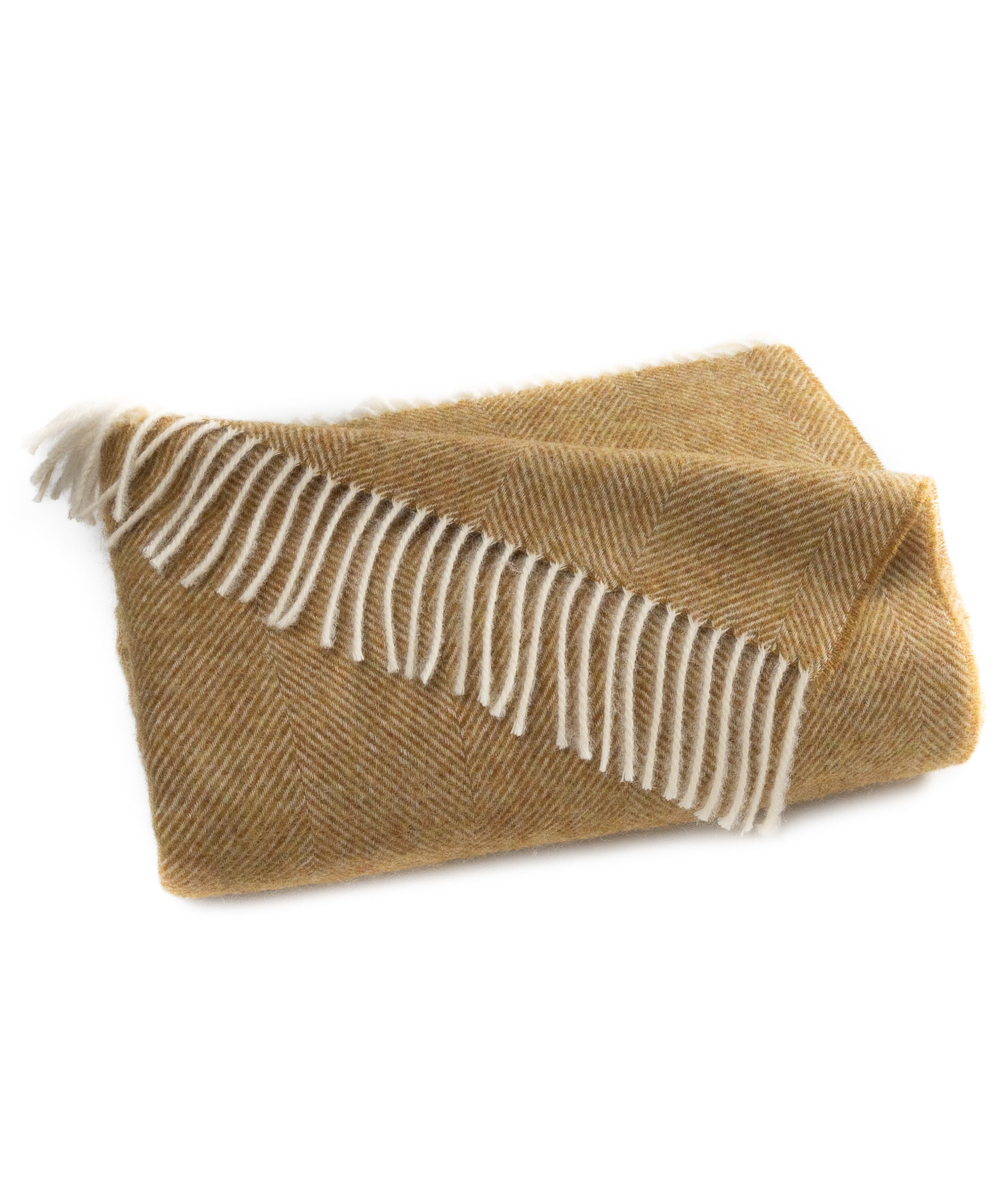 Southampton Home Shetland Lambswool Herringbone Throw – Gold | Woven in England - Osadia Concept Store