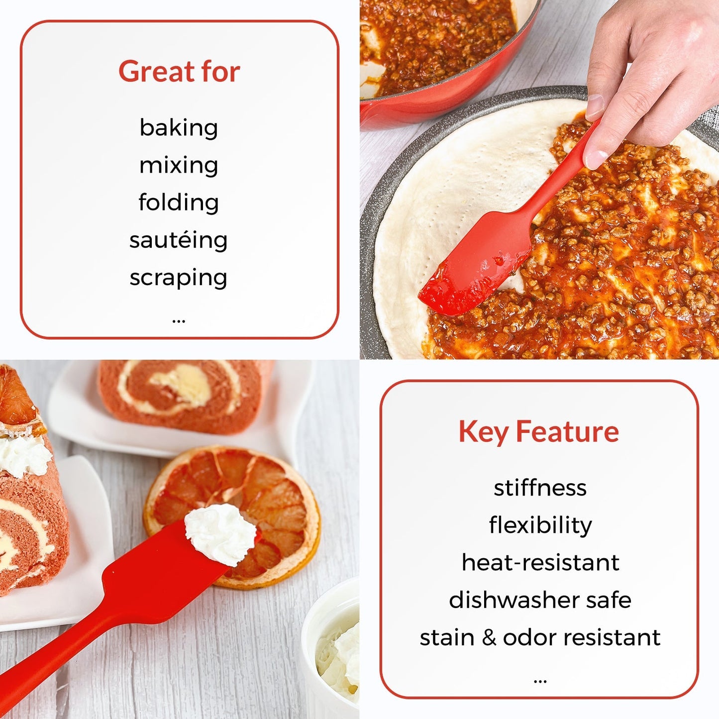 Elihome x Peanuts 6 Piece Silicone Spatula Set