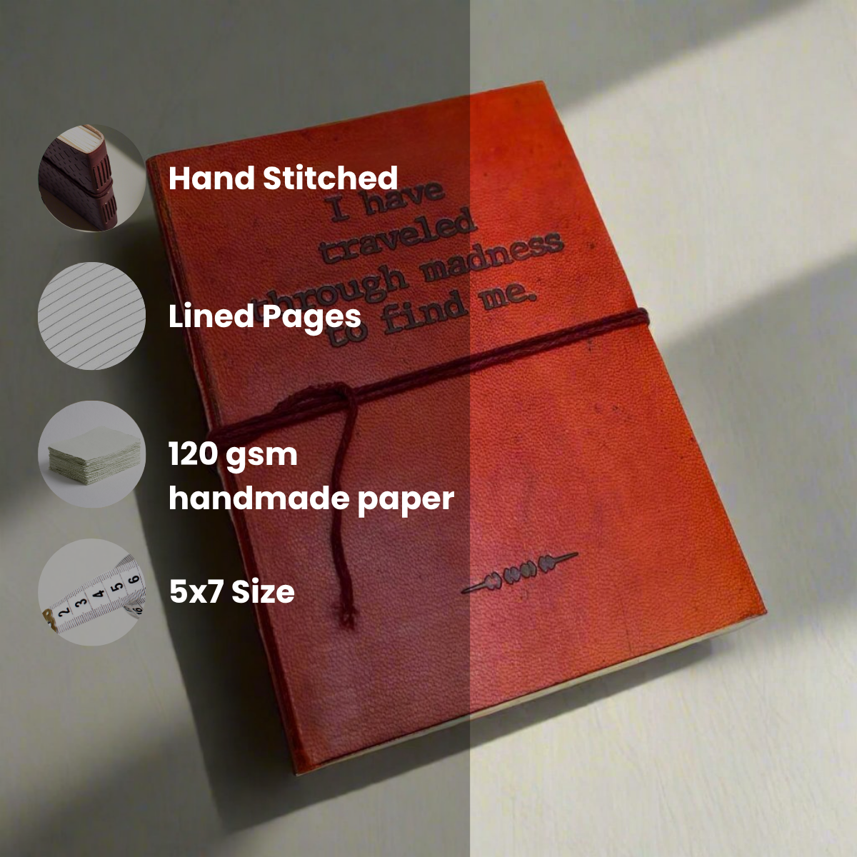 Madness Quote Leather Journal