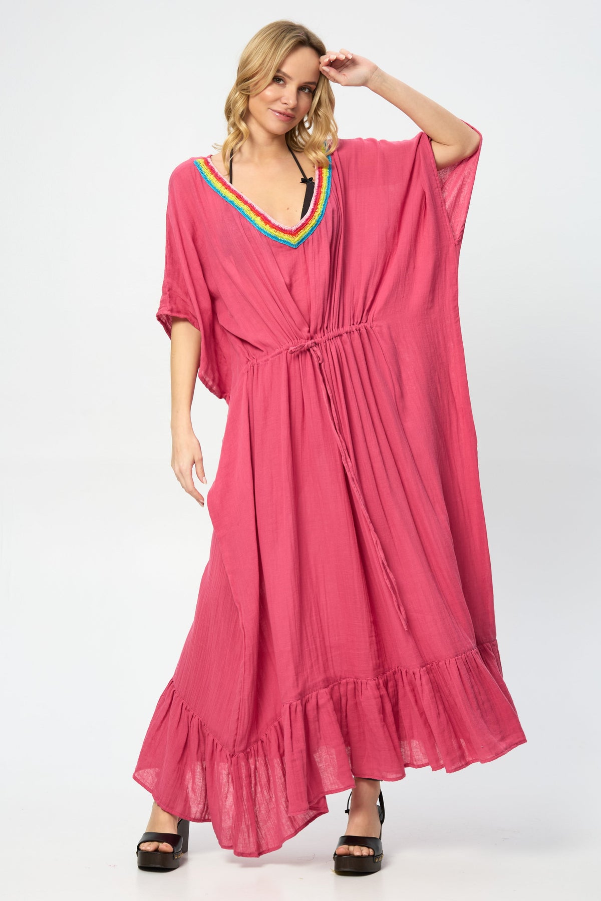 Crochet Rainbow Kaftan Maxi