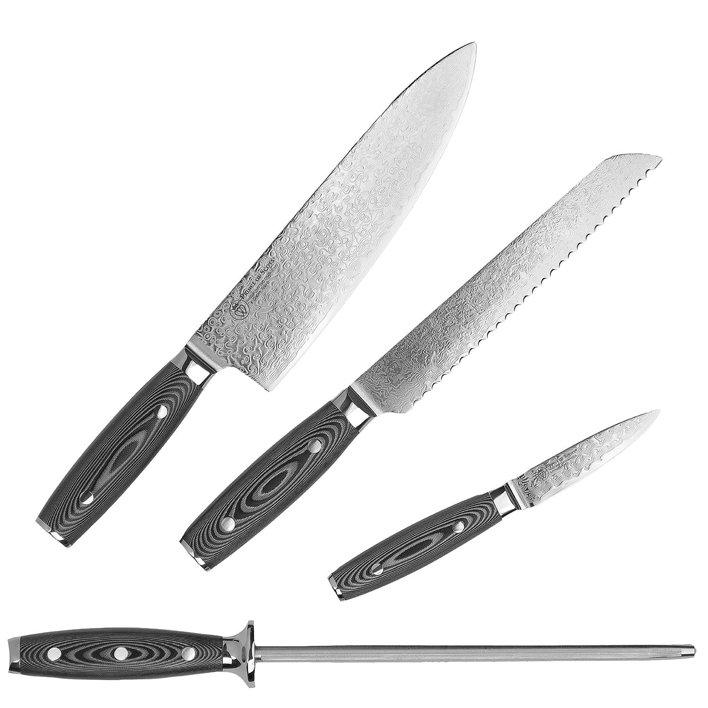 Damascus Knife 4 Piece Gift Set