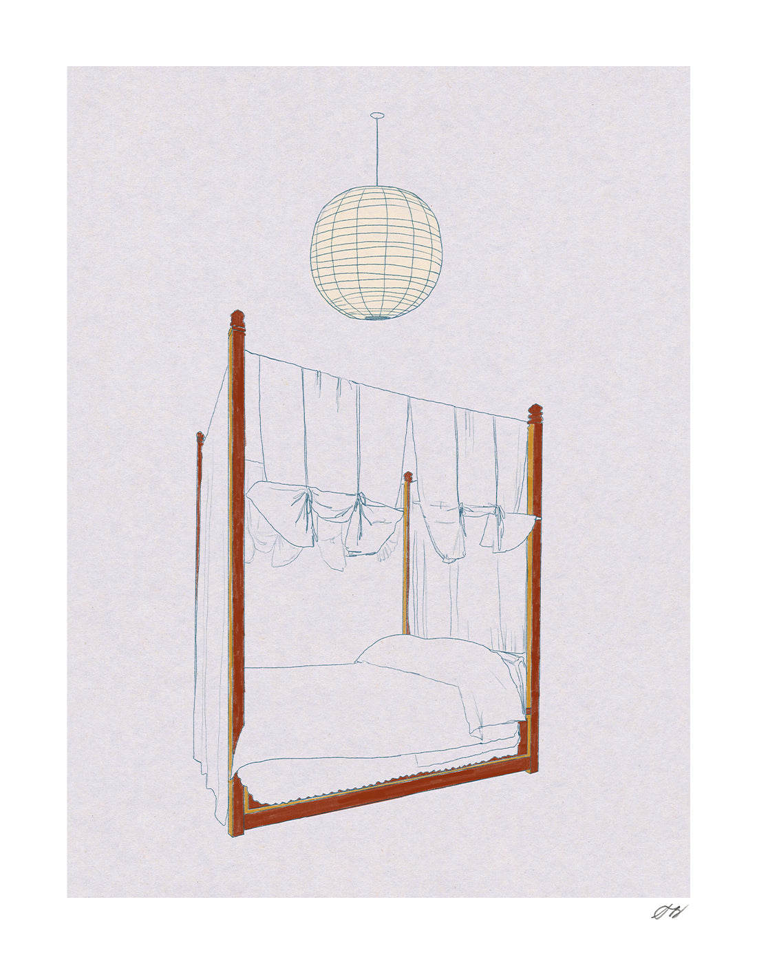 Canopy Bed Print by Stephanie Browne