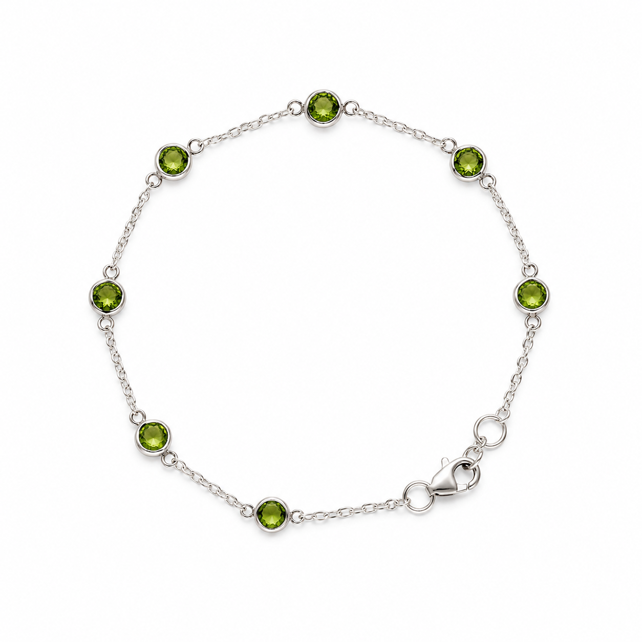 August Birthstone Bracelet — Peridot