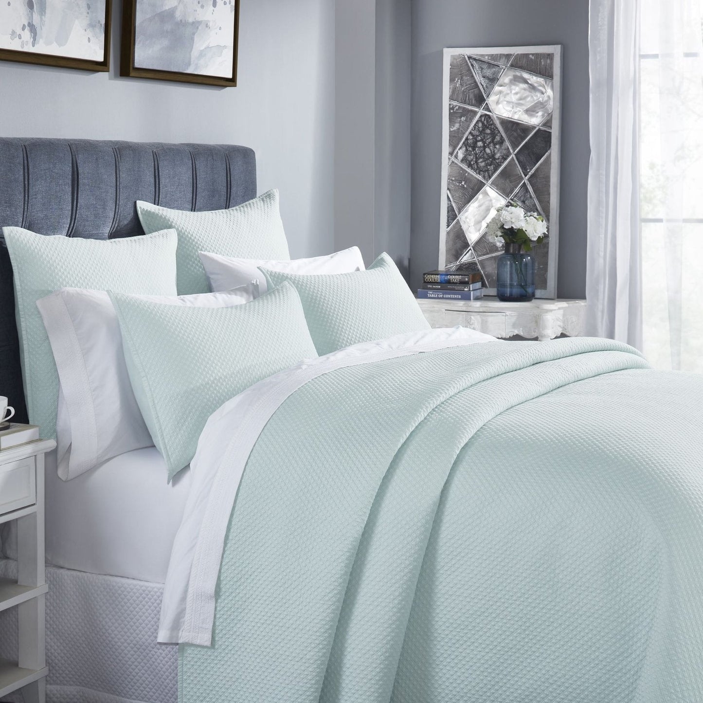 Velentina Diamond Quilted Sateen Coverlet