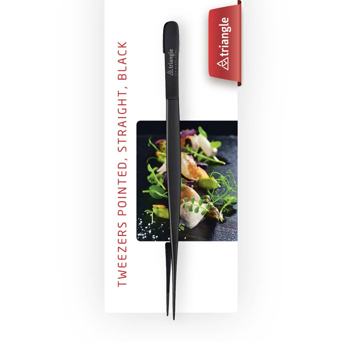 Pointed Tweezers, 15cm, Black