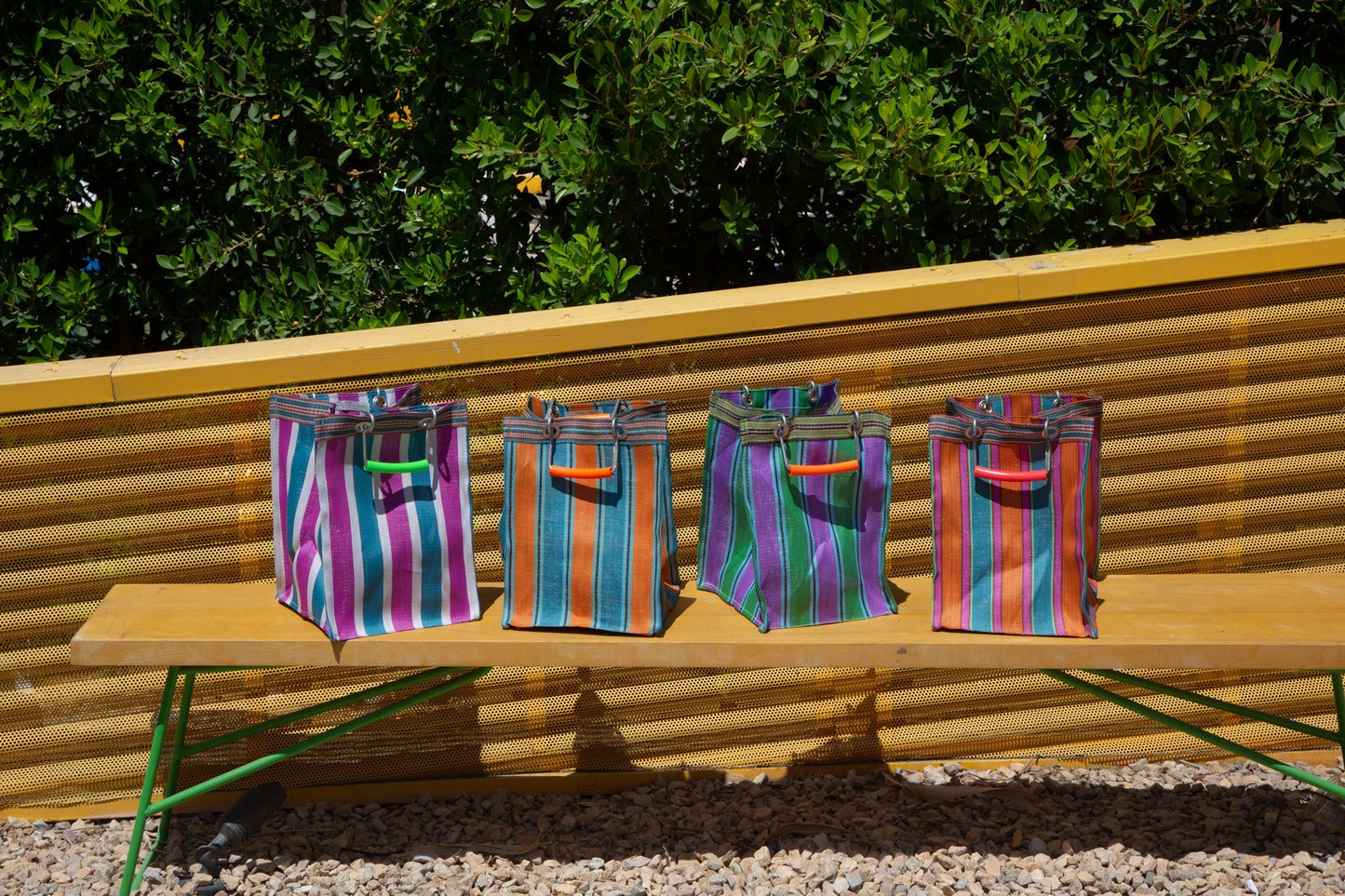 RECYCLED PLASTIC STRIPE BAG - Rectangle D30