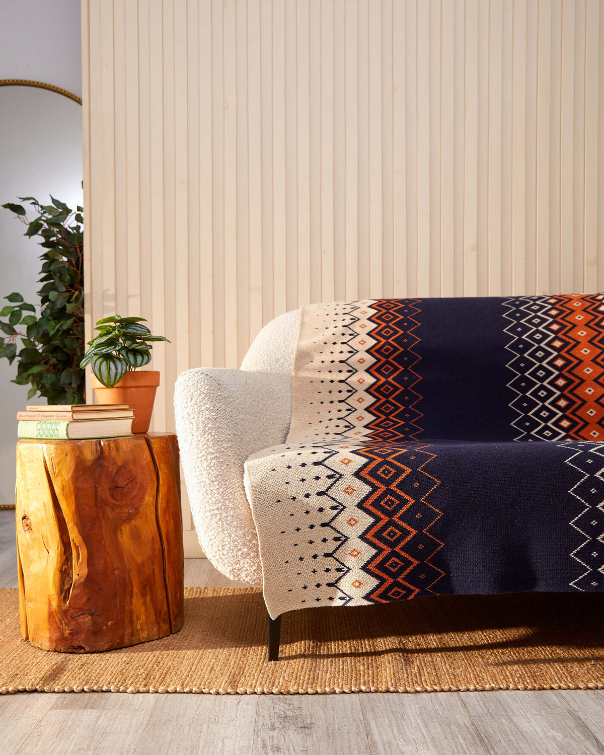 Vintage Icelandic - Cotton Sustainable Knit Throw Blanket