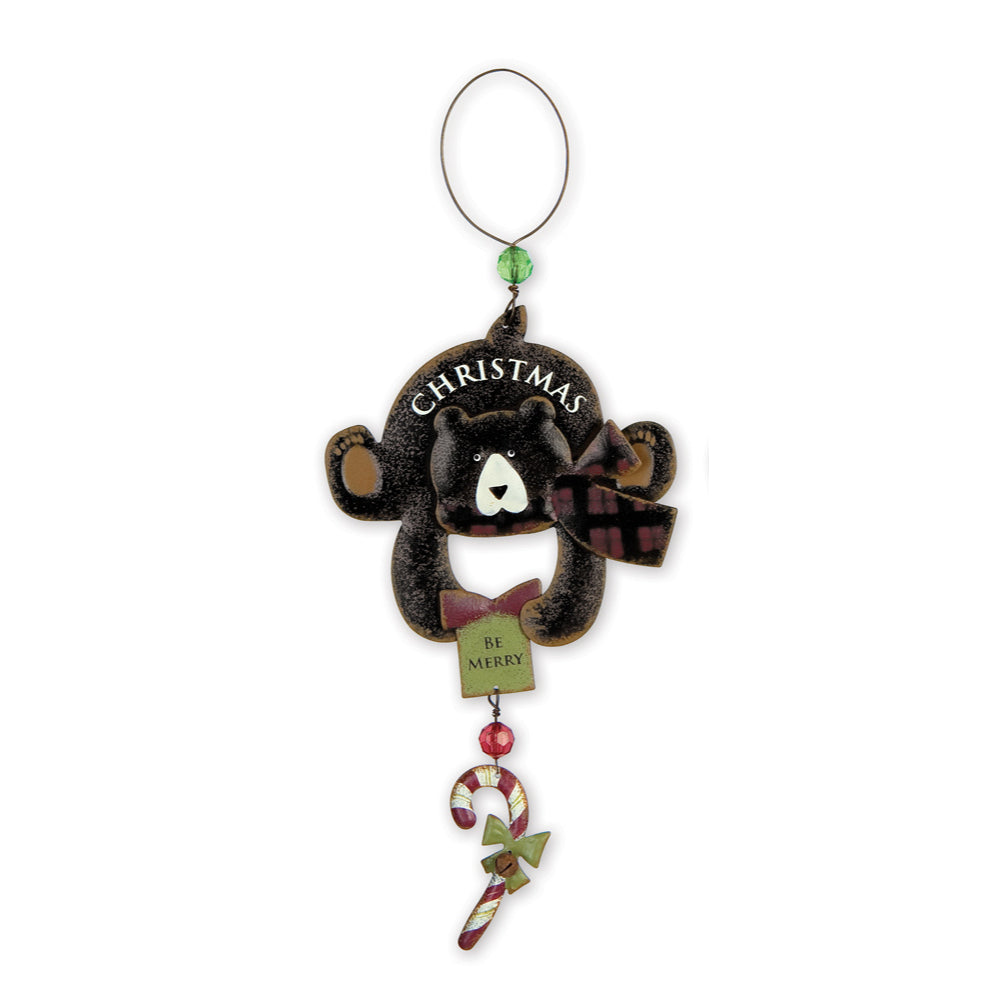 Berry Merry Bottoms Up Black Bear Ornaments - Set of 4