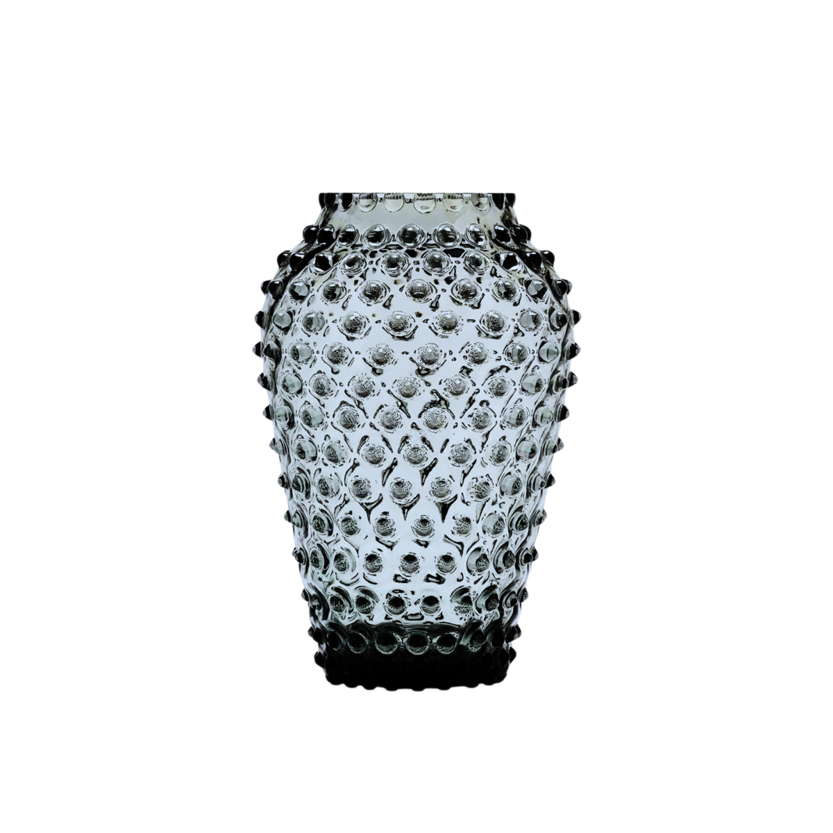 Hobnail Vase - Barrel - Charcoal Haze