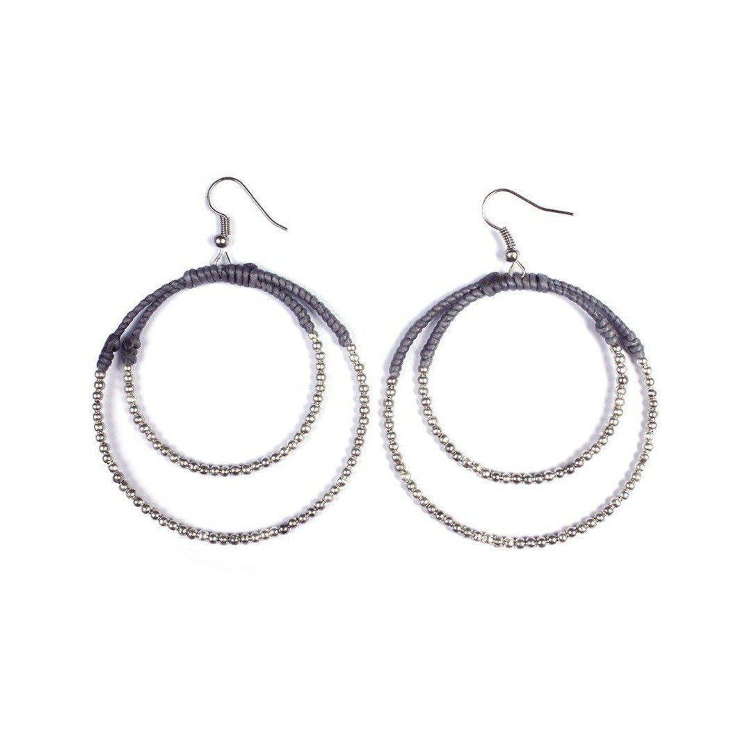 Cherish Brass Bead Hoop Earrings - Thailand