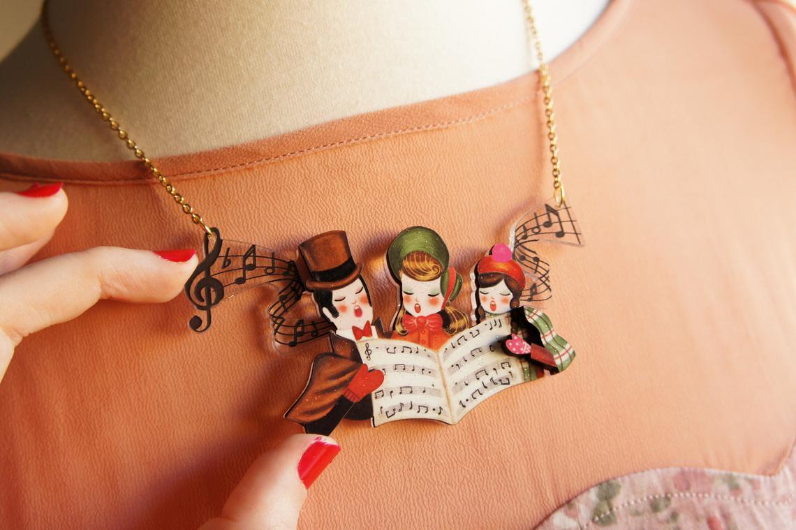 Christmas Carols Necklace by Laliblue