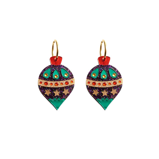 Christmas Ornament with Stars Earrings by Laliblue