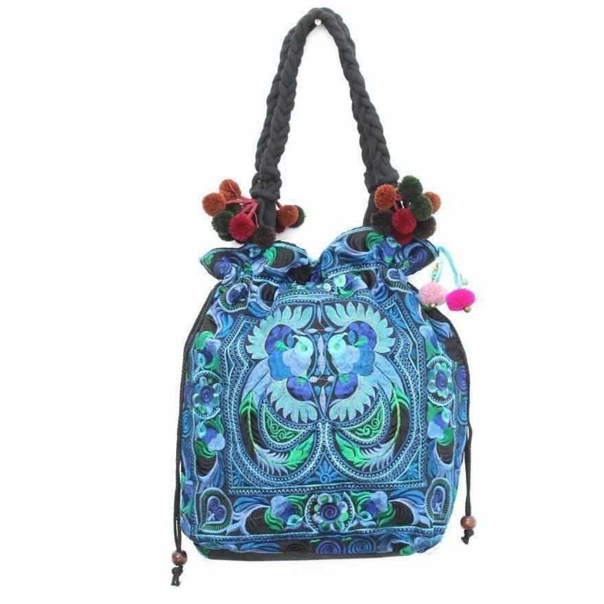 Cinch Hmong Embroidered Shoulder Purse - Thailand - Osadia Concept Store