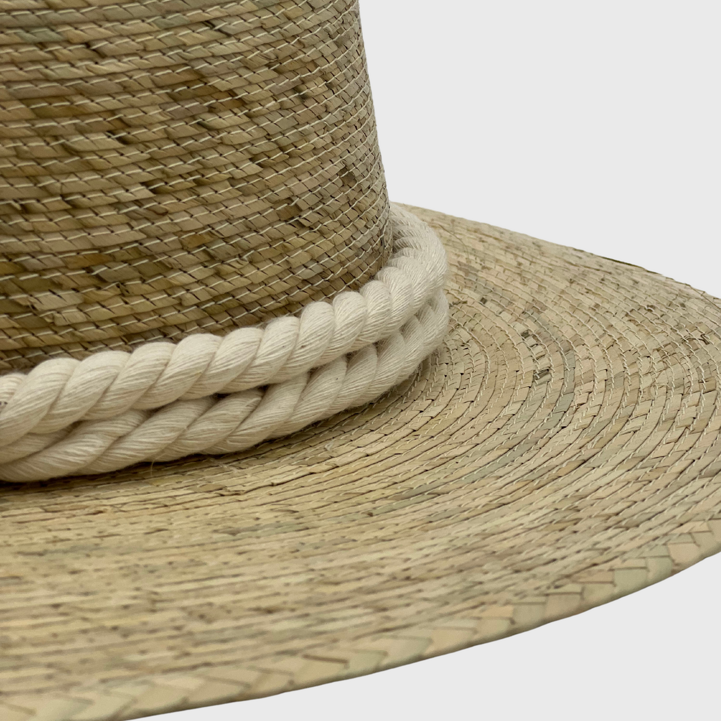 Floppy Palm Hat- Leaves Macrame Band