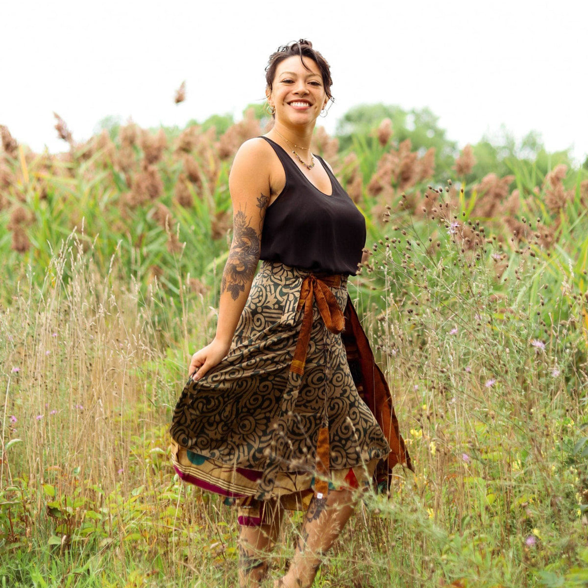 The Original Boho Reclaimed Sari Wrap Skirt