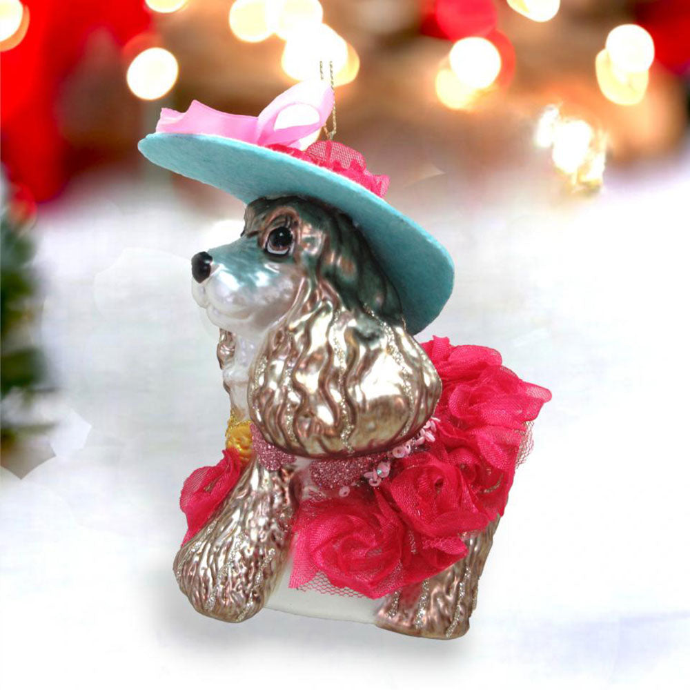 Cocker Spaniel w/Hat Ornament by December Diamonds
