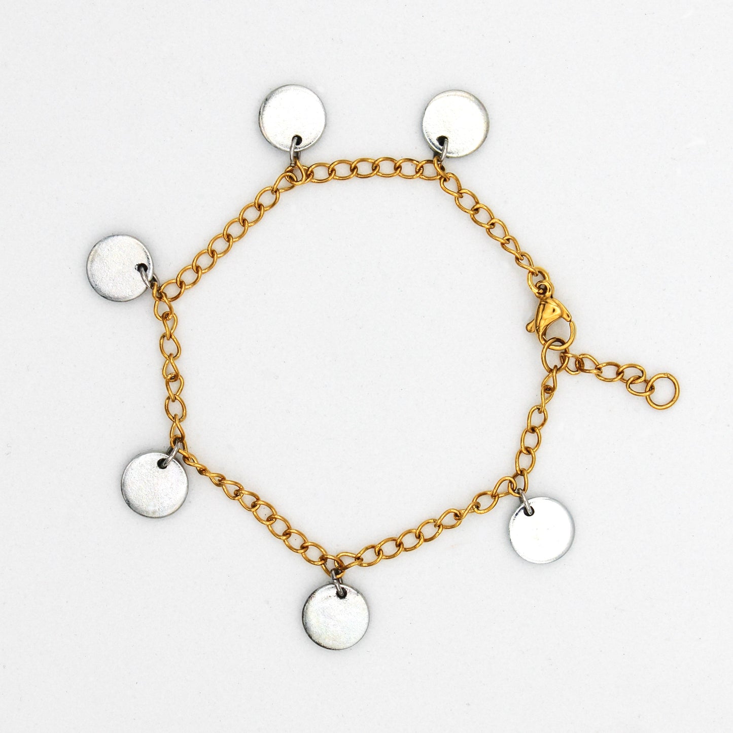 Worthy Charm Bracelet | Repurposed Steel Auto Parts | Adjustable 18K Gold Plated Chain