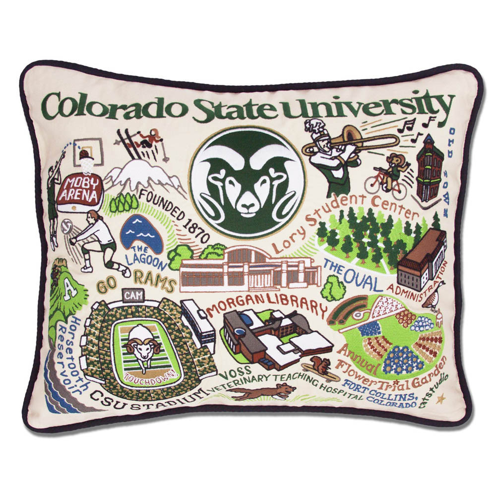 Colorado State University Collegiate Embroidered Pillow by CatStudio