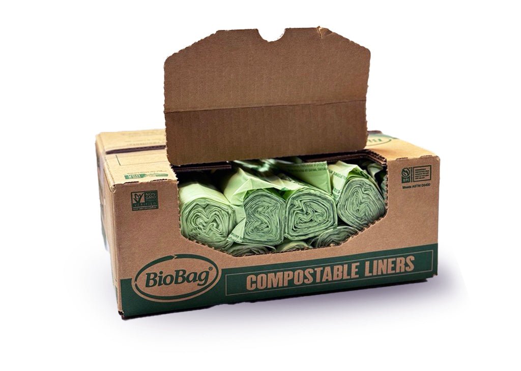 BioBag Compostable 3 Gallon Bag Liners - 16.9in x 17.7in, SKU 03G1718